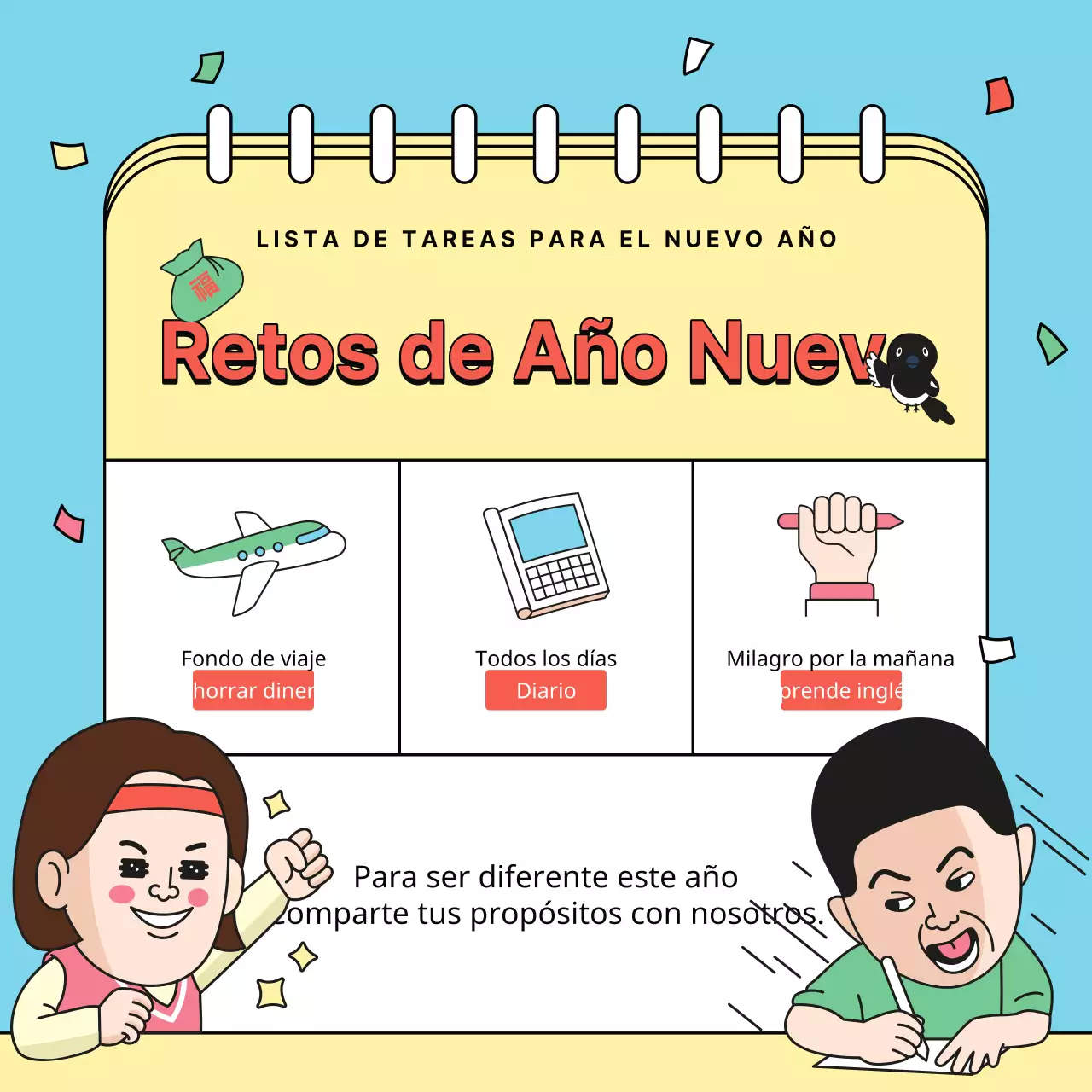 Mordaza celeste y amarilla post desafío de Año Nuevo