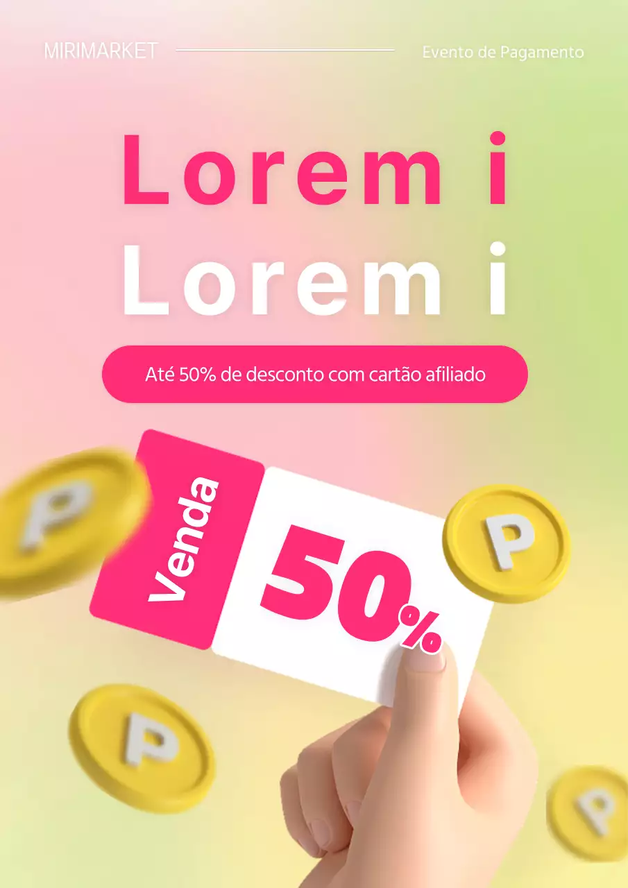 Promover uma oferta moderna de pagamento com cartão em rosa choque