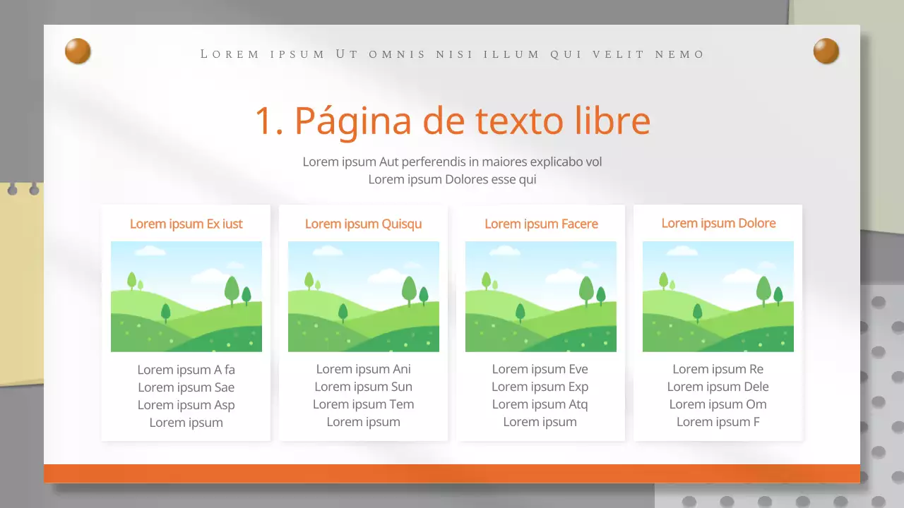 Una introducción con un sencillo fondo naranja y gris