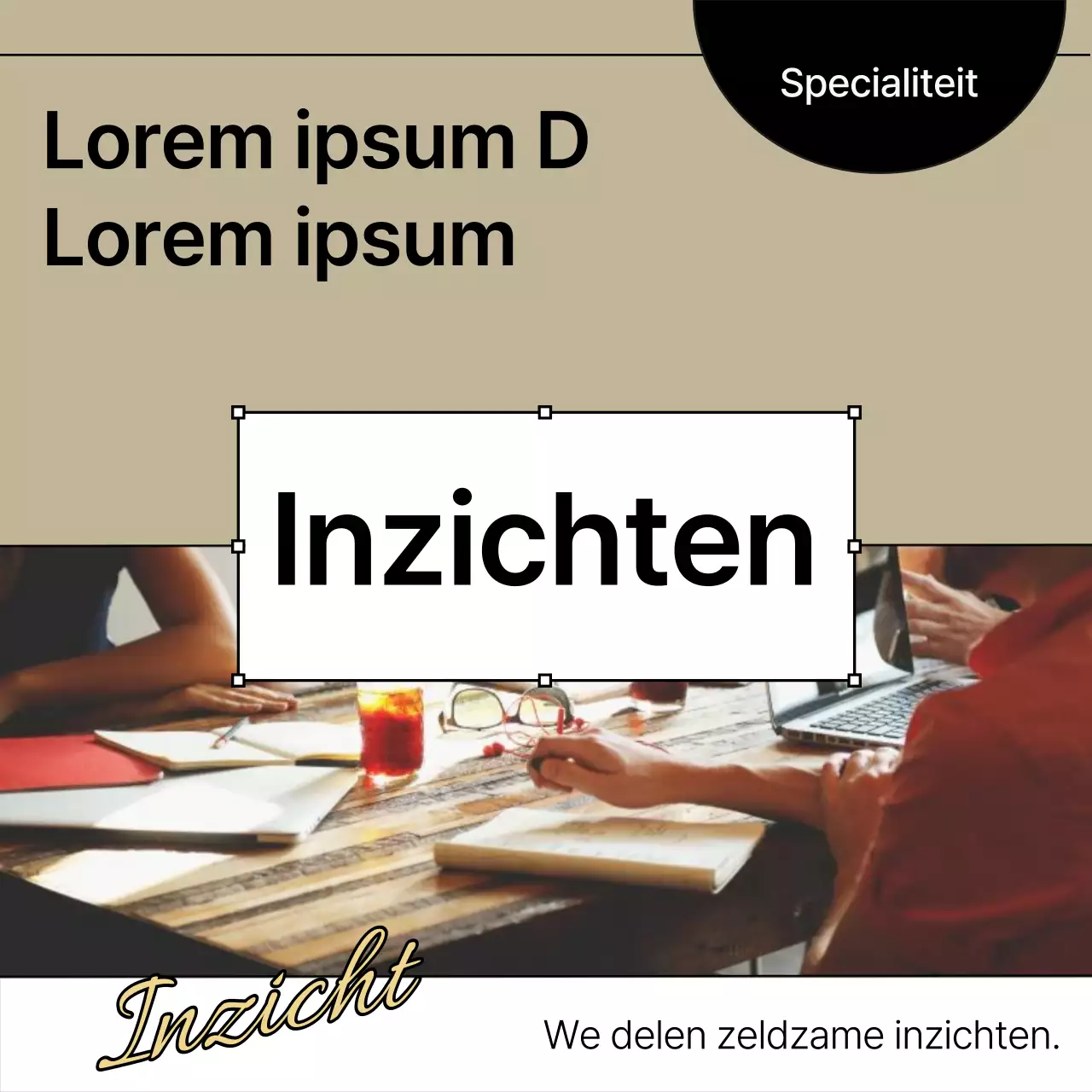 Bevorder een moderne gemeenschapswerving in beige en zwart