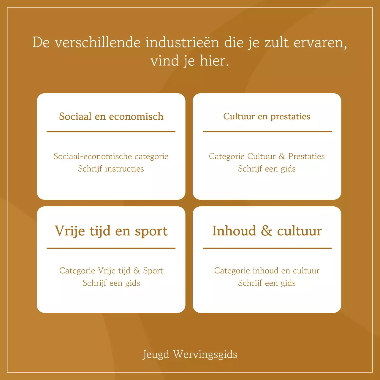 Een eenvoudig bruin en ivoorkleurig wervingsveld voor de gemeenschap