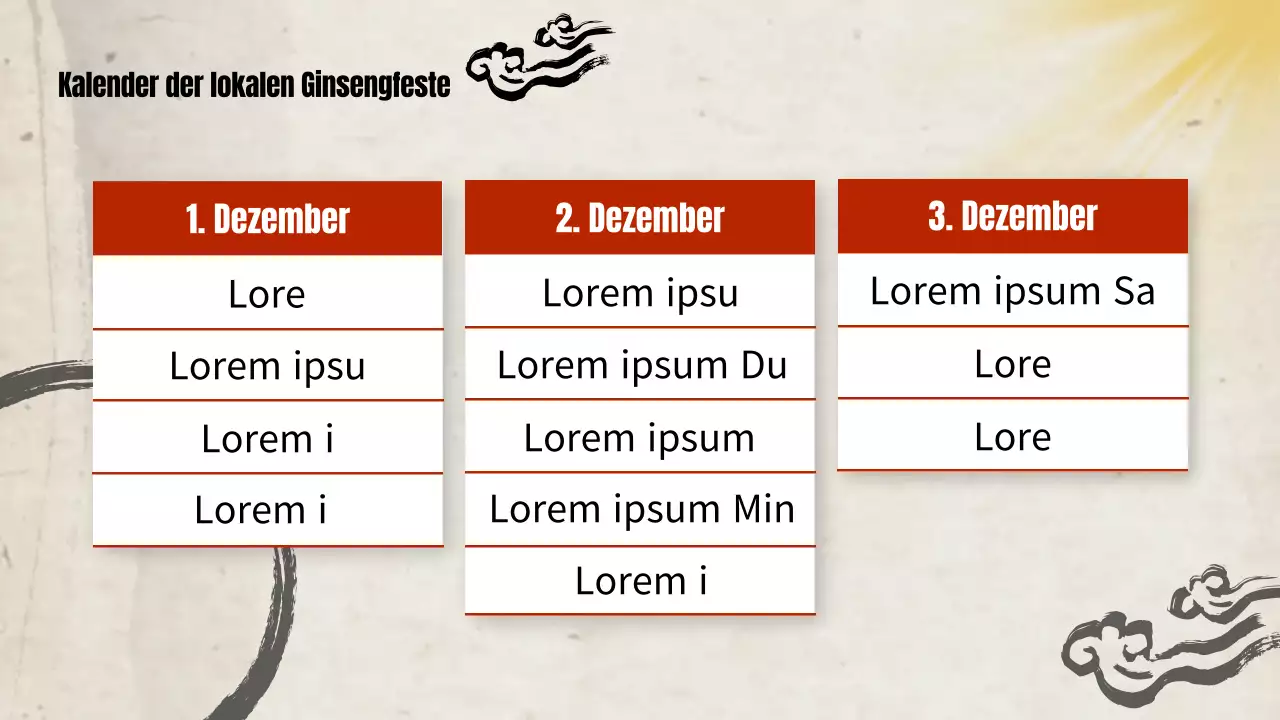 Ein Leitfaden für das traditionelle Fest des roten und beigen Ginsengs