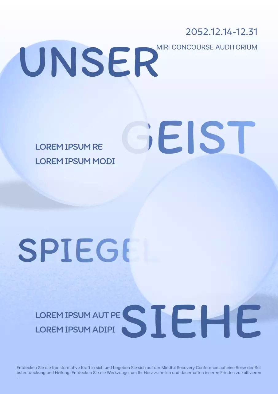 Förderung einer einfachen Konferenz zur psychischen Gesundheit in Hellblau und Marineblau