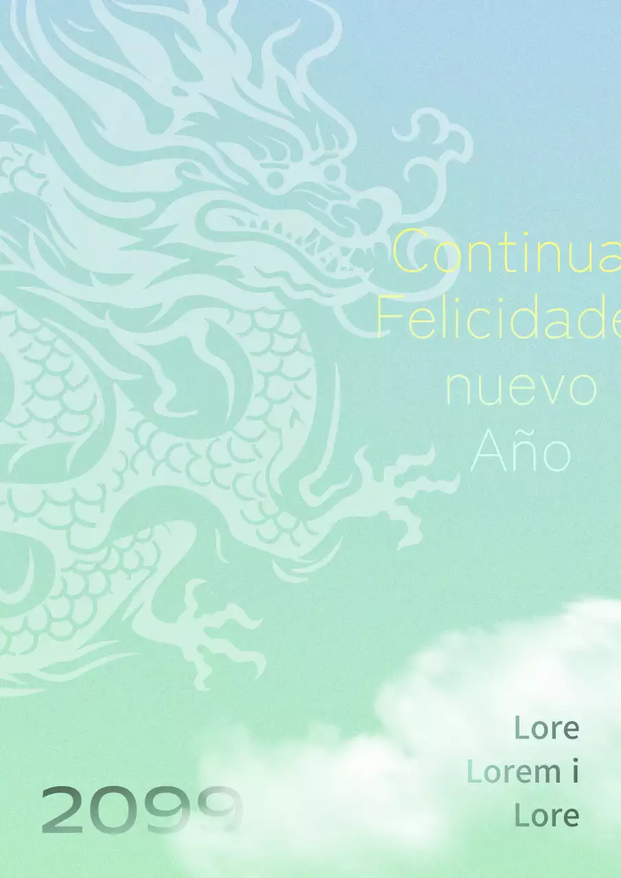 Anuncios orientales de Año Nuevo en chartreuse