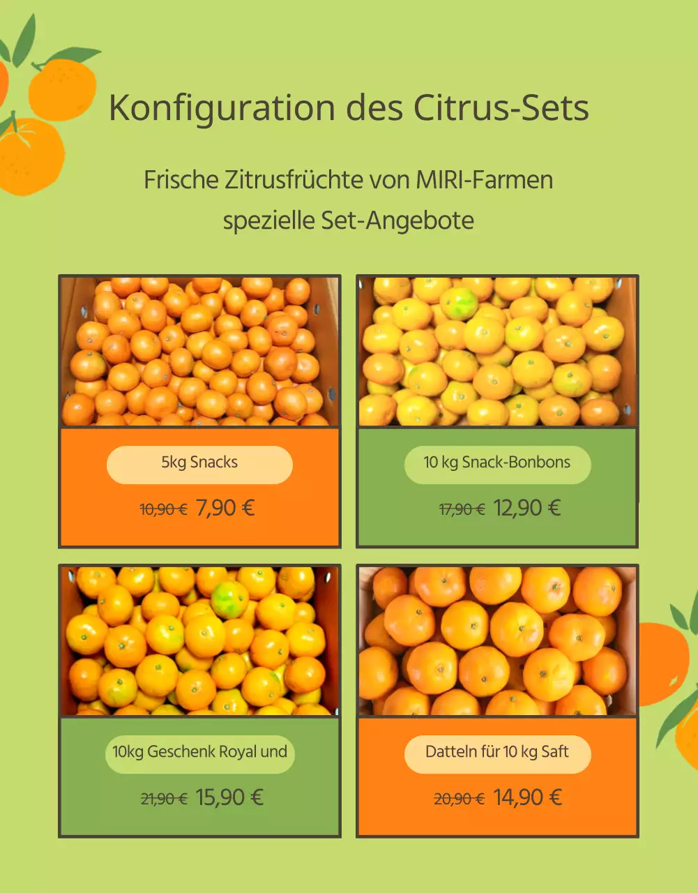 Förderung von Orangen und Zitrusfrüchten