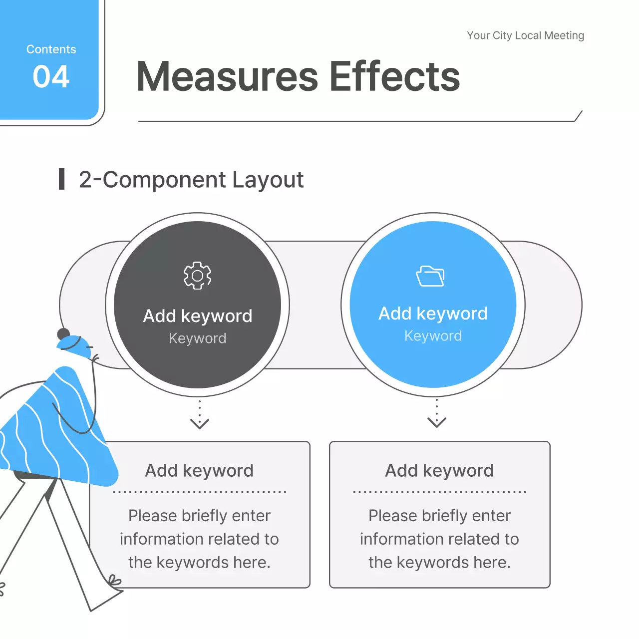 A simple white and light blue meeting guide