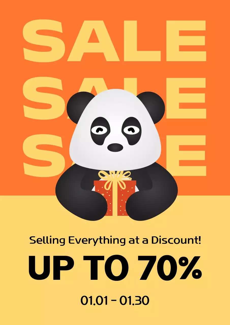 Orange Simple Sale Promotion Poster