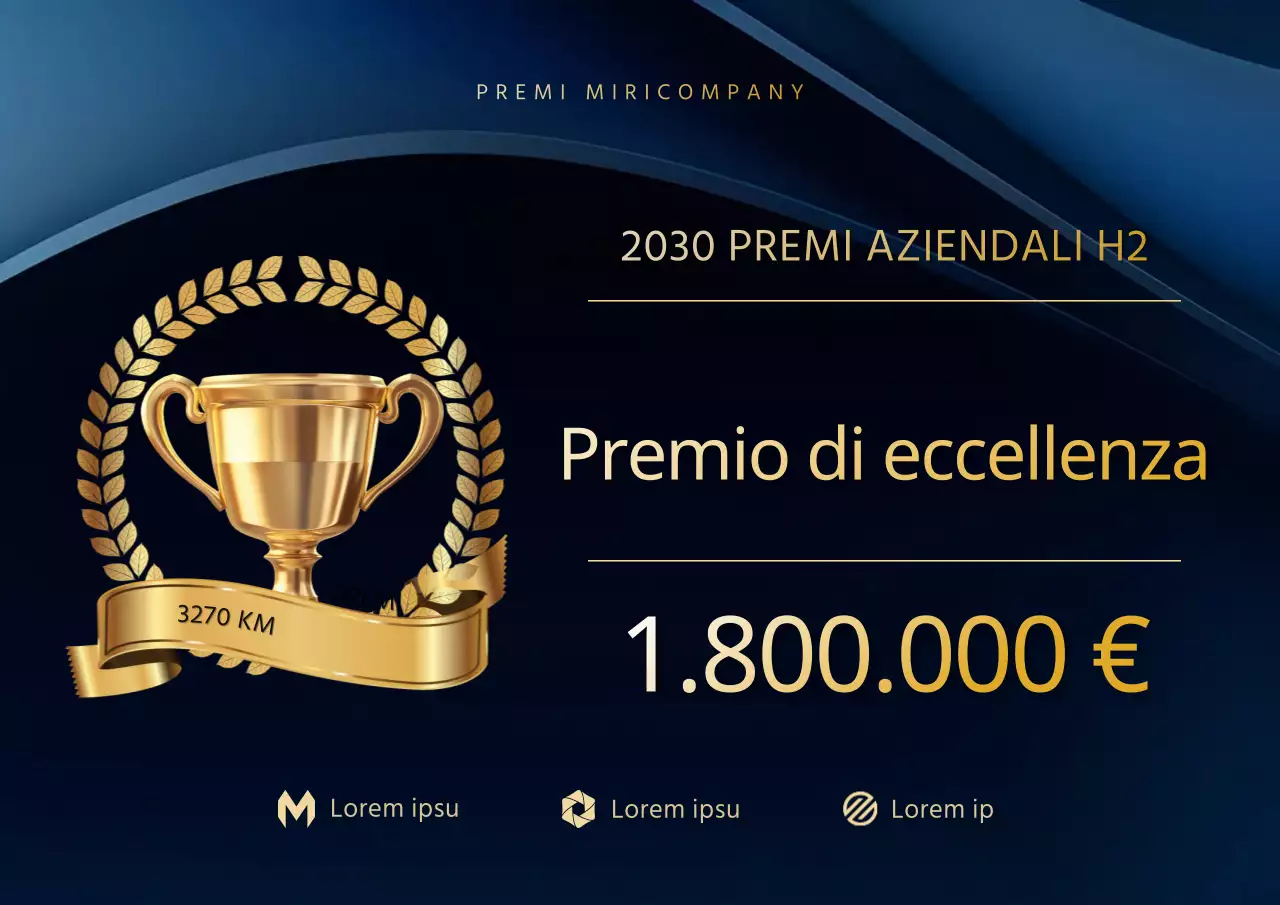 Lussuosa copertina per i premi di fine anno in blu e oro