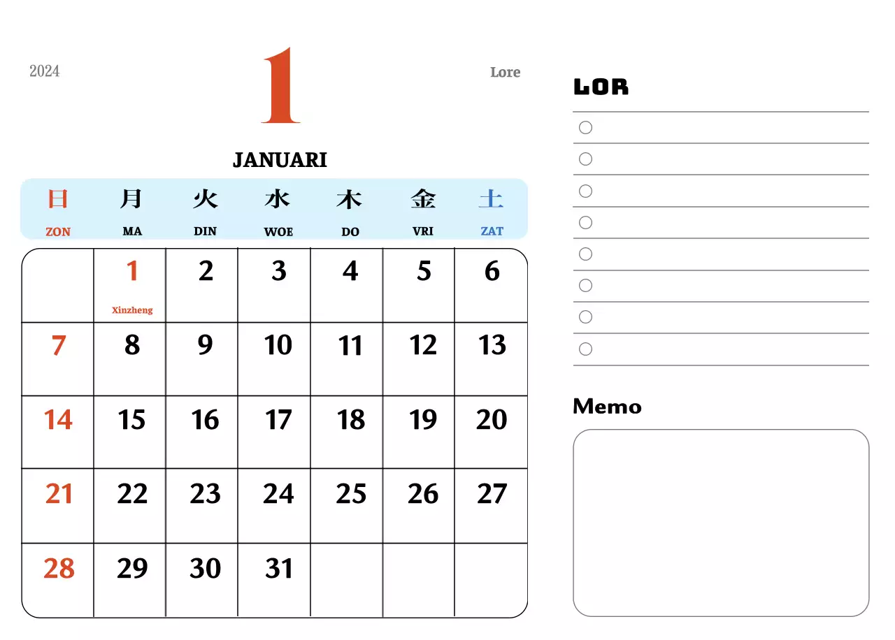Rode en blauwe retro onderzetters memory kalender