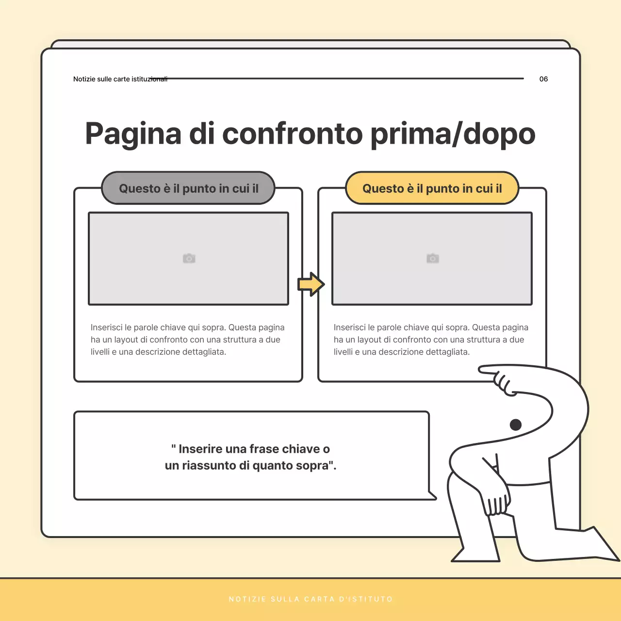 Un bollettino di base giallo e bianco dell'ufficio di assistenza sociale