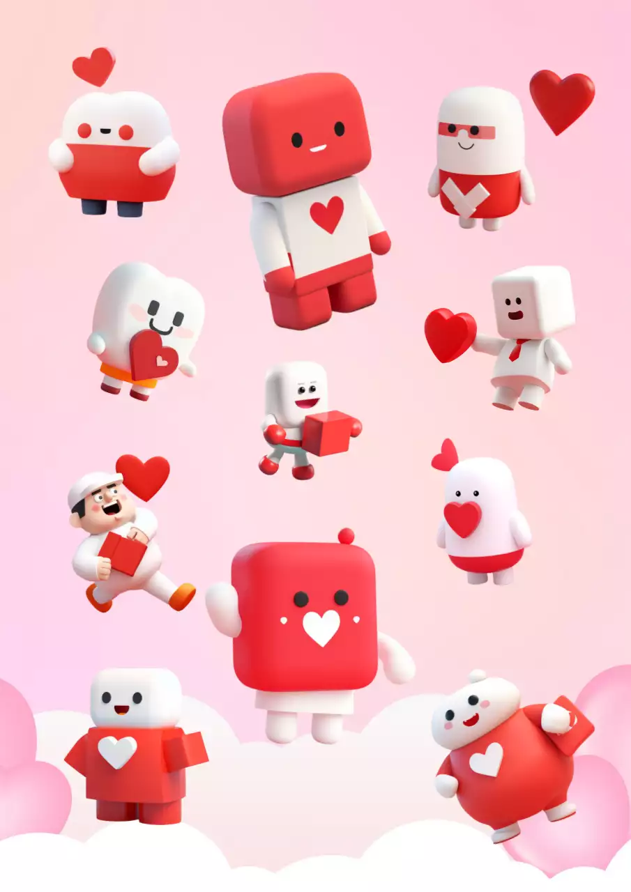 Valentijnsdag Hartenstickers