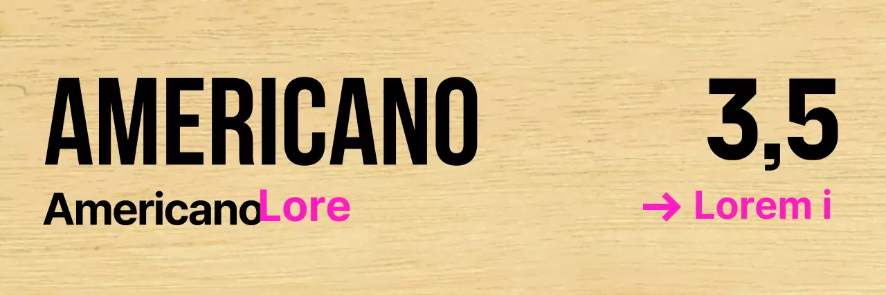 Café con letras negras y detalles en rosa