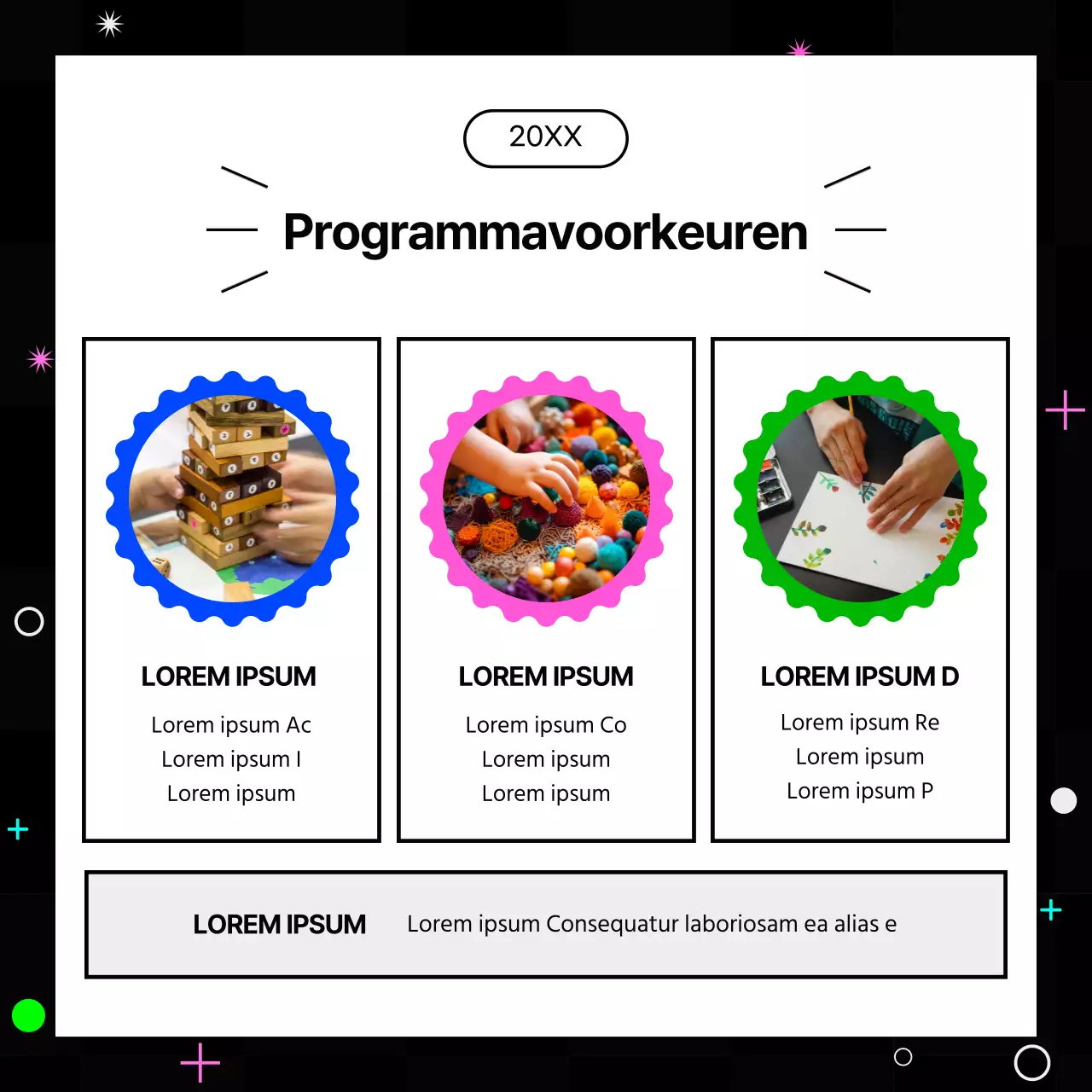 Kitscherige eindejaarsrapporten in hot pink en fluorescerende kleuren