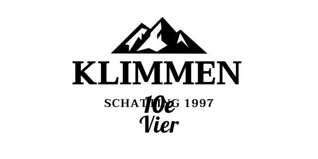 Een eenvoudig concept voor een bergsportvereniging met bergillustraties en schreefletters