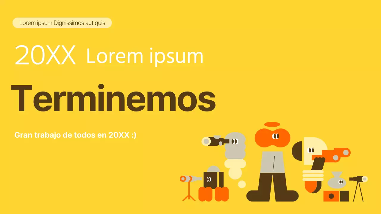 Un sencillo informe de resultados de fin de año en amarillo y beige