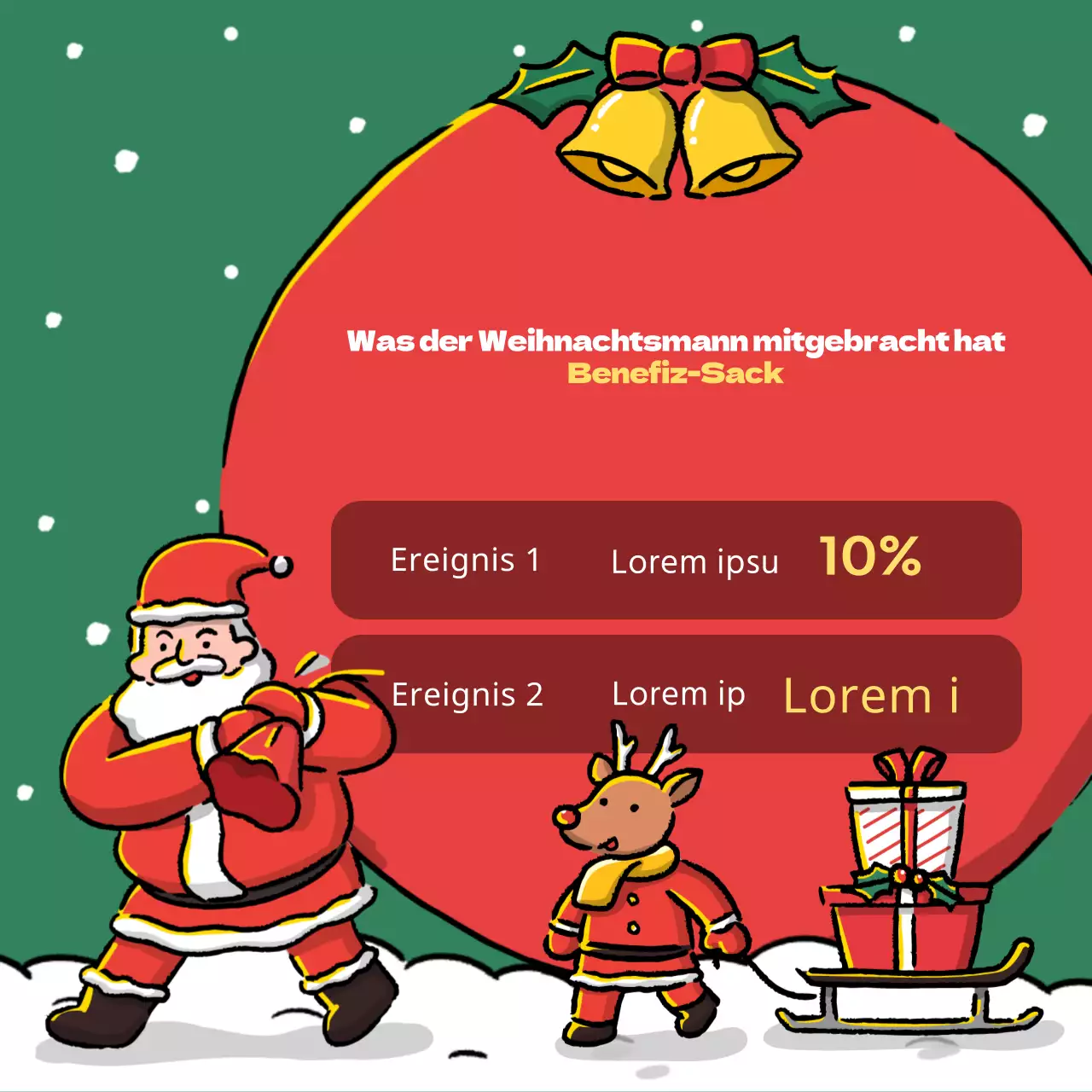 Fördern Sie eine rote und grüne Weihnachtsvorlage