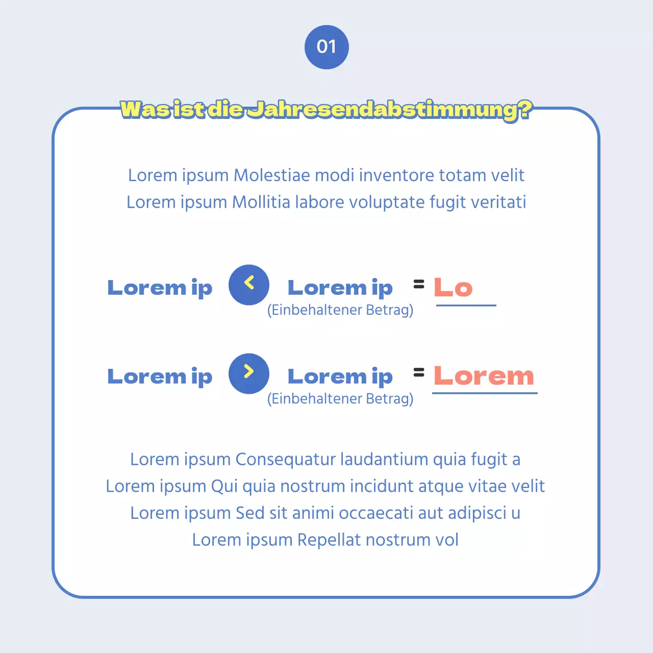 Ein einfacher blauer und gelber Leitfaden für Konzepte und Terminologie zum Jahresende