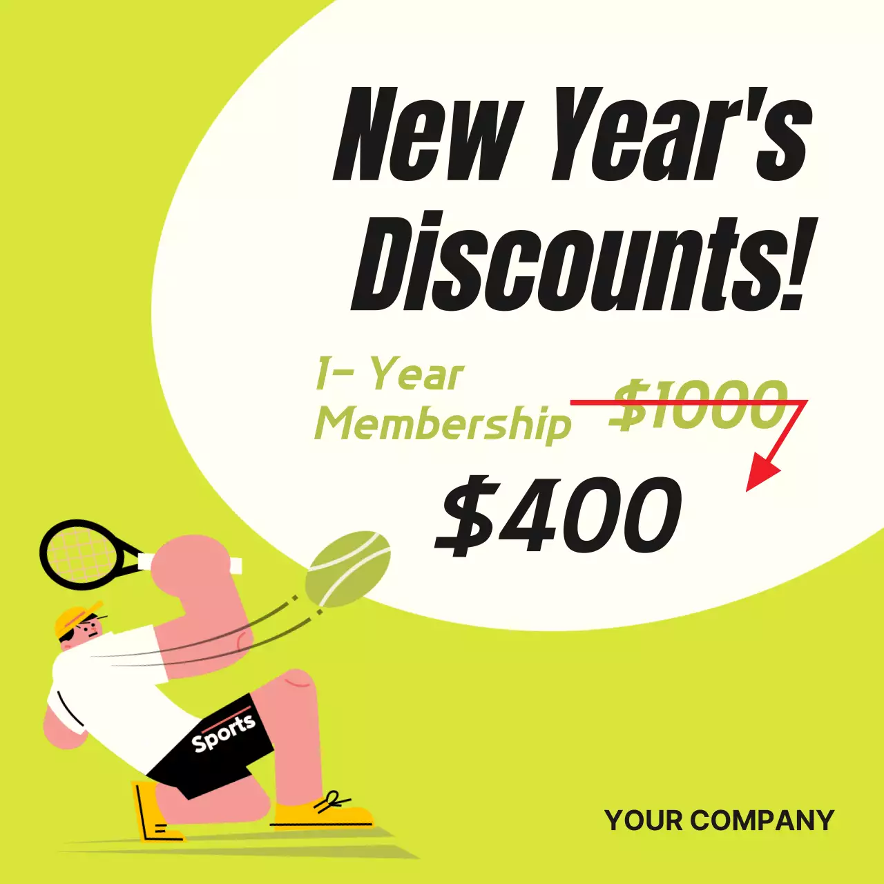 Yellow Trendy Sports Promotion Instagram Post