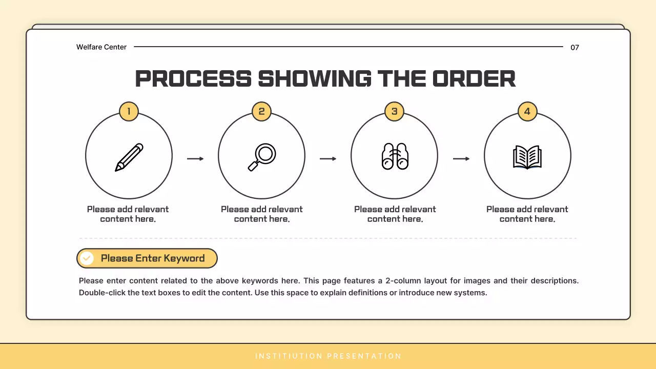 A basic yellow and white welfare center newsletter post