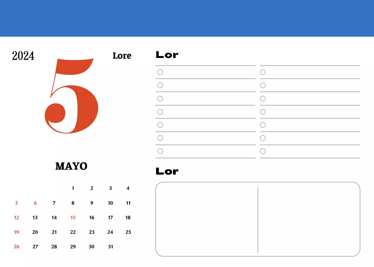 Posavasos retro rojo y azul calendario de recuerdos
