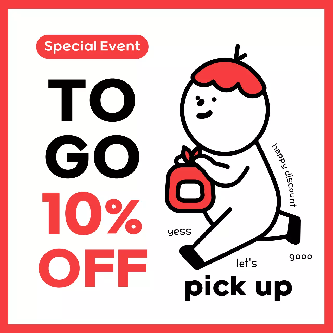 Red Simple Discount Promotion Social Media Post