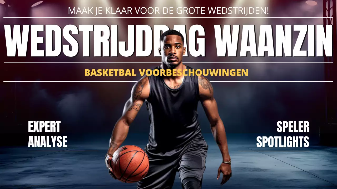 Blauw en rood trendy March Madness preview promotiemateriaal