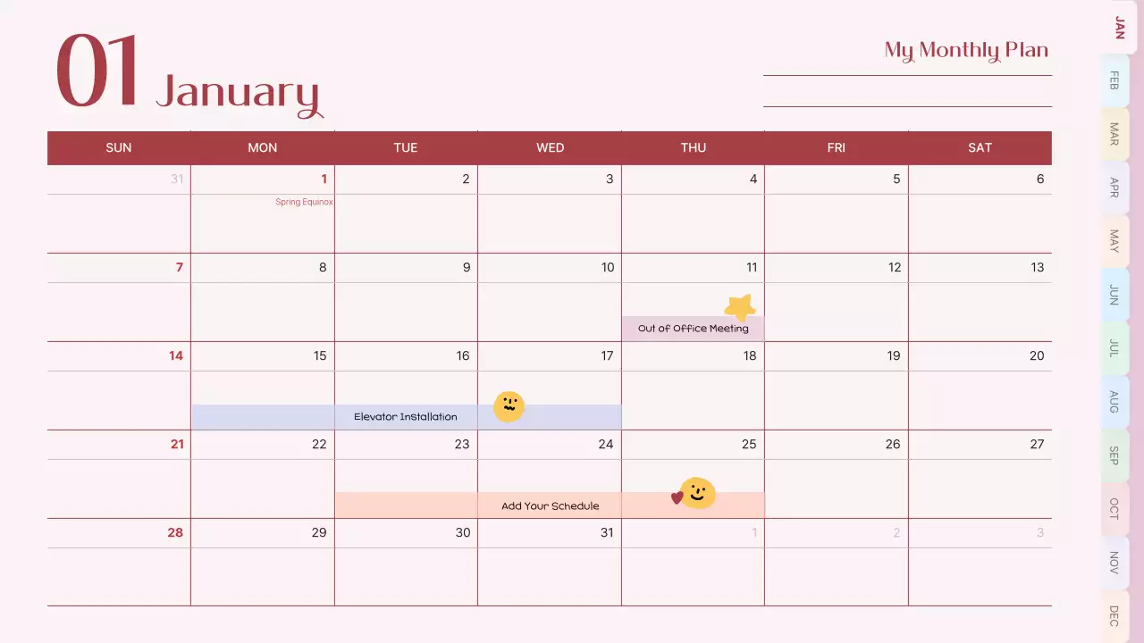Pink Vintage Calendar Promotion Presentation