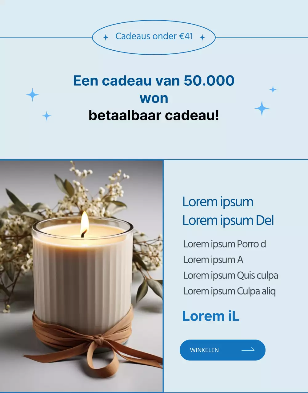 Promoot moderne winterkleding in blauw en lichtblauw