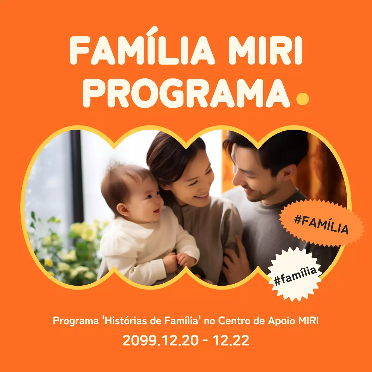 Promover anúncios de programas modernos em cor de laranja e amarelo