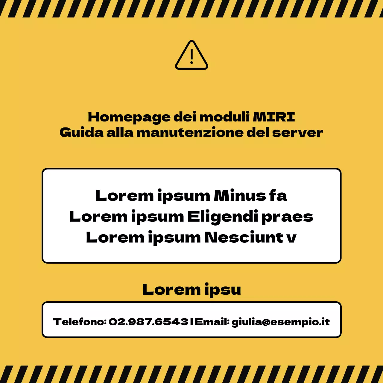 Una guida minimalista agli annunci di interruzione in giallo e nero