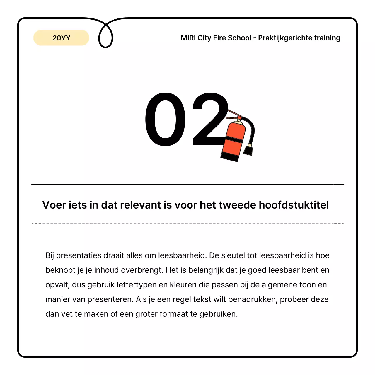 Gele en oranje basisprincipes en een leuk informatieblad over brandveiligheid