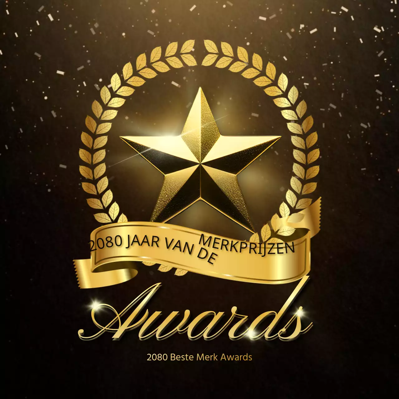 Maak reclame voor een luxueus eindejaarsevenement voor merkprijzen in bruin en goud