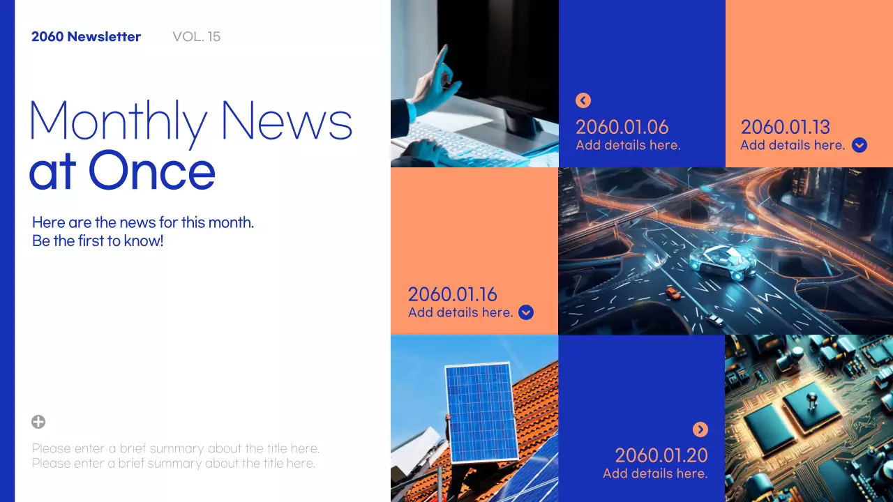 블루 모던 기업 뉴스레터 프레젠테이션