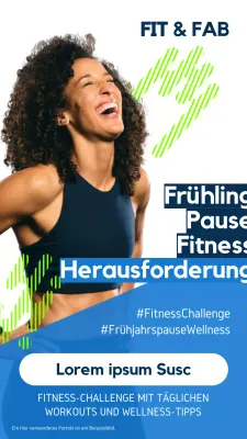 Blaue und neonfarbene moderne Spring Break Challenge-Anzeige