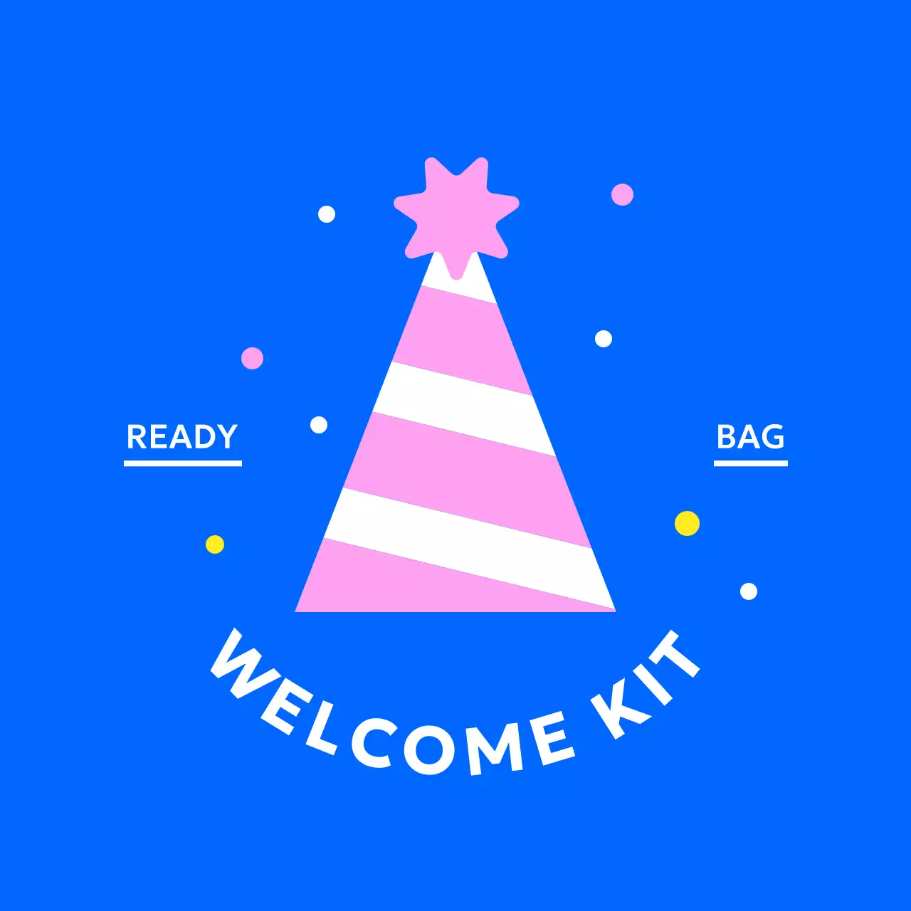 Circular sticker design with a cute top hat