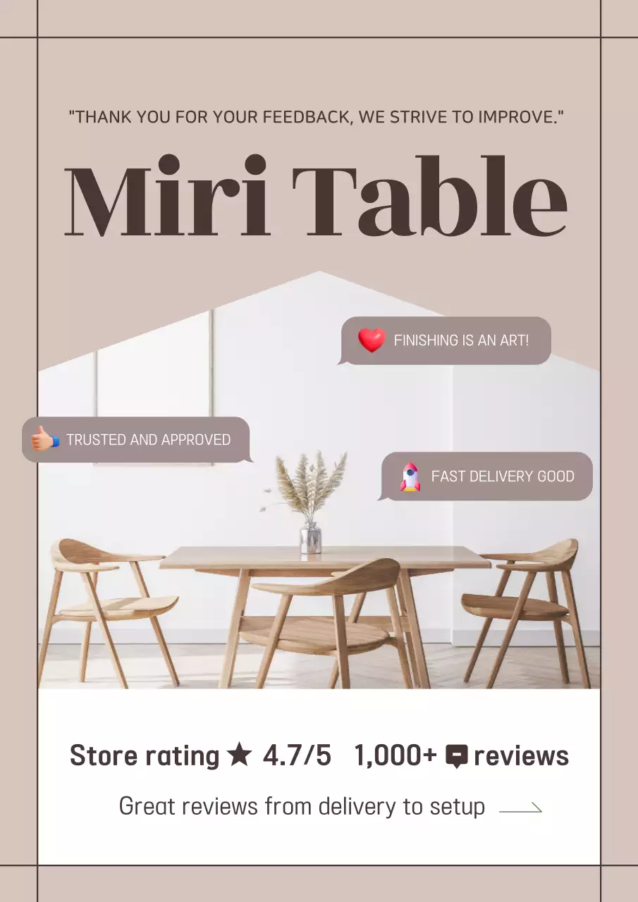 Beige Modern Furniture Promotion Poster