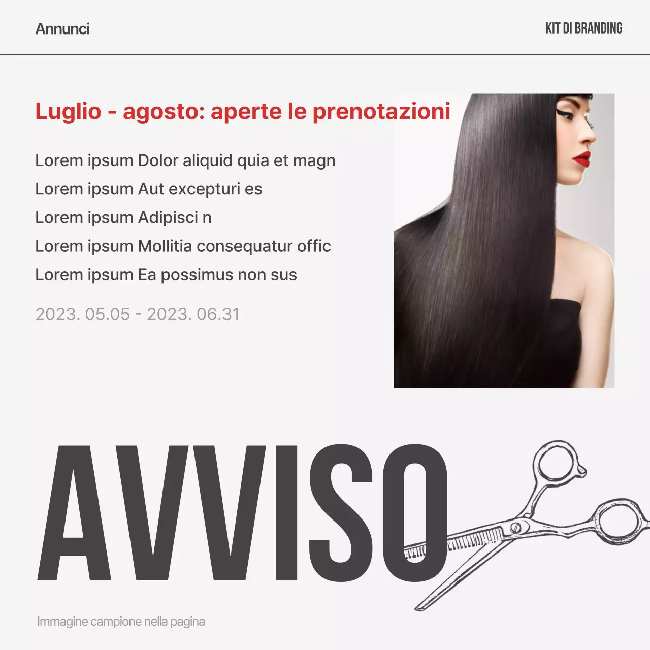 Post del marchio di capelli moderni Red