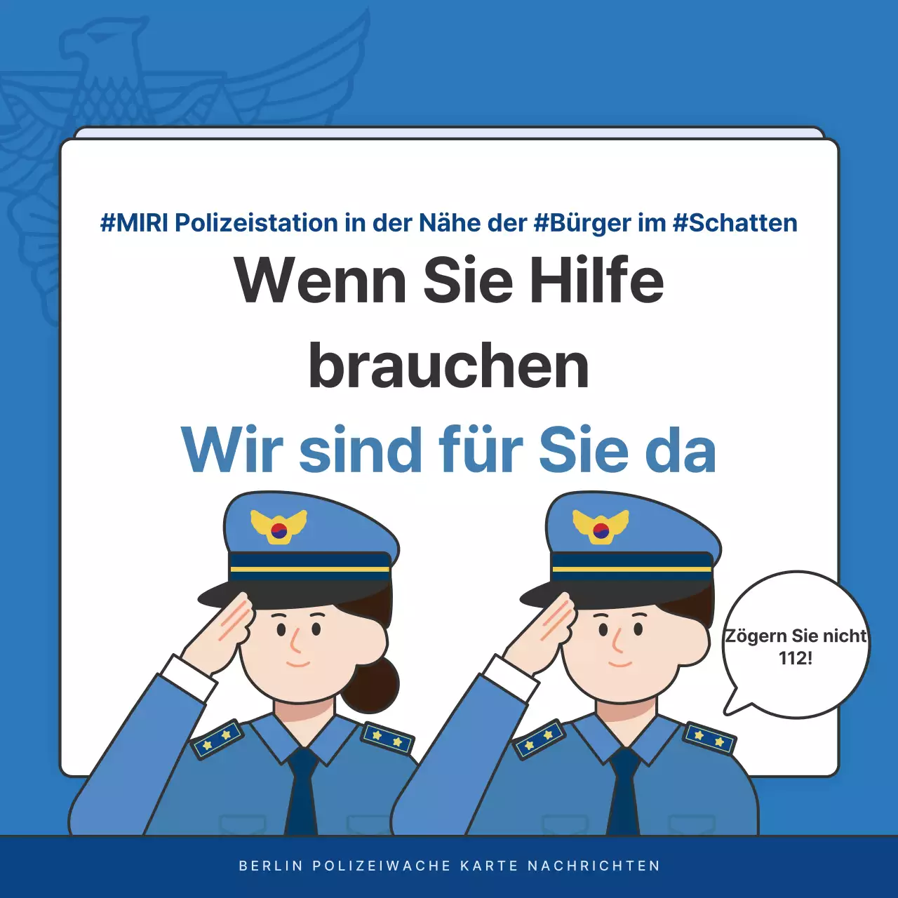 Standard-Newsletter der Polizeidienststelle in Blau und Marineblau