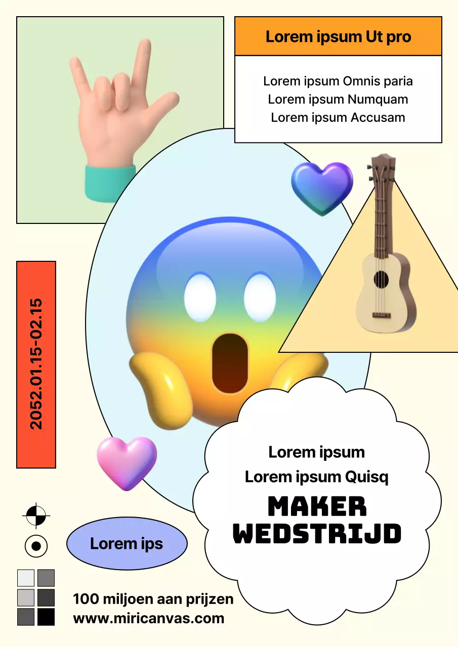 Een kitscherig geel en lichtblauw incubatorprogramma voor ontwerpers promoten