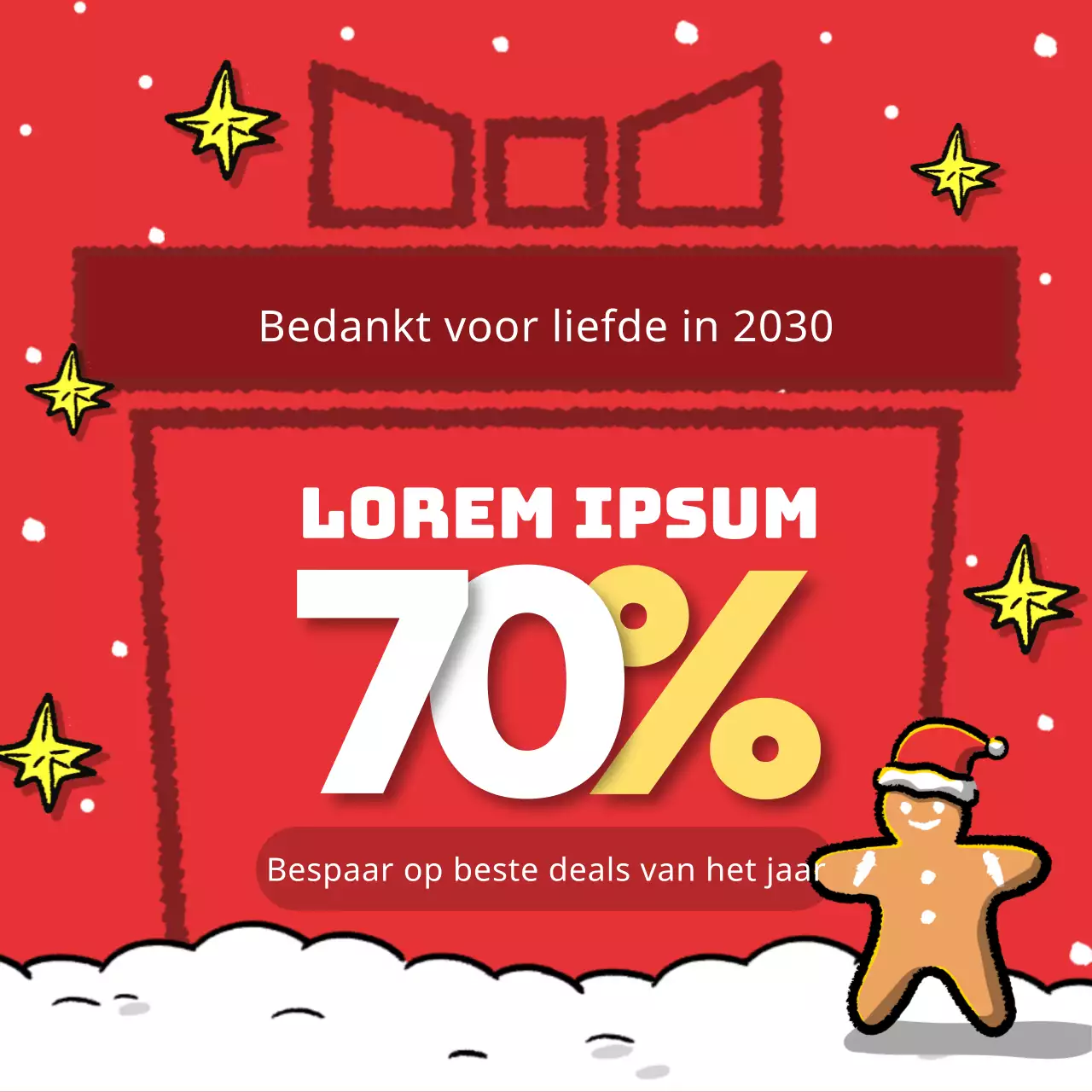 Promoot een rood en groen kerstsjabloon
