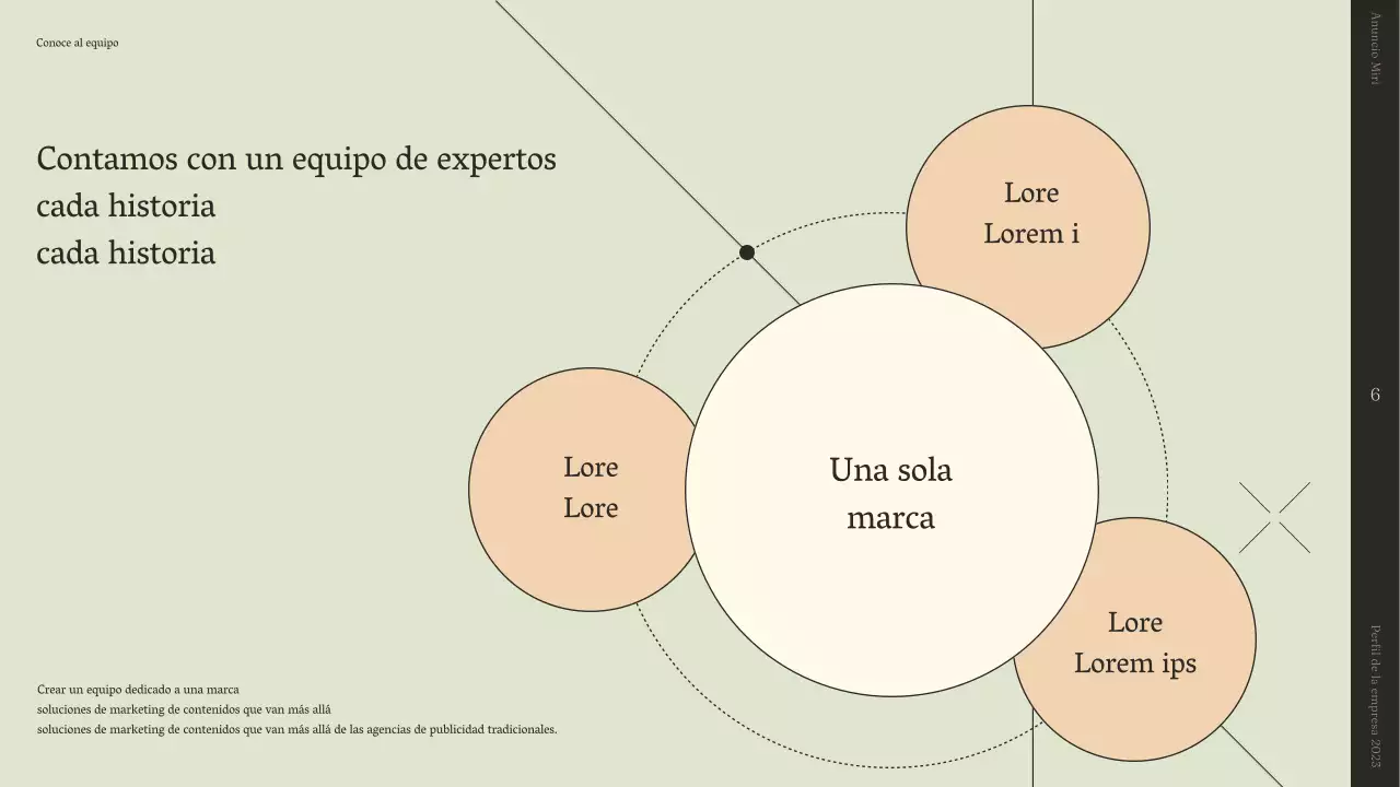 Un sencillo perfil de empresa en beige