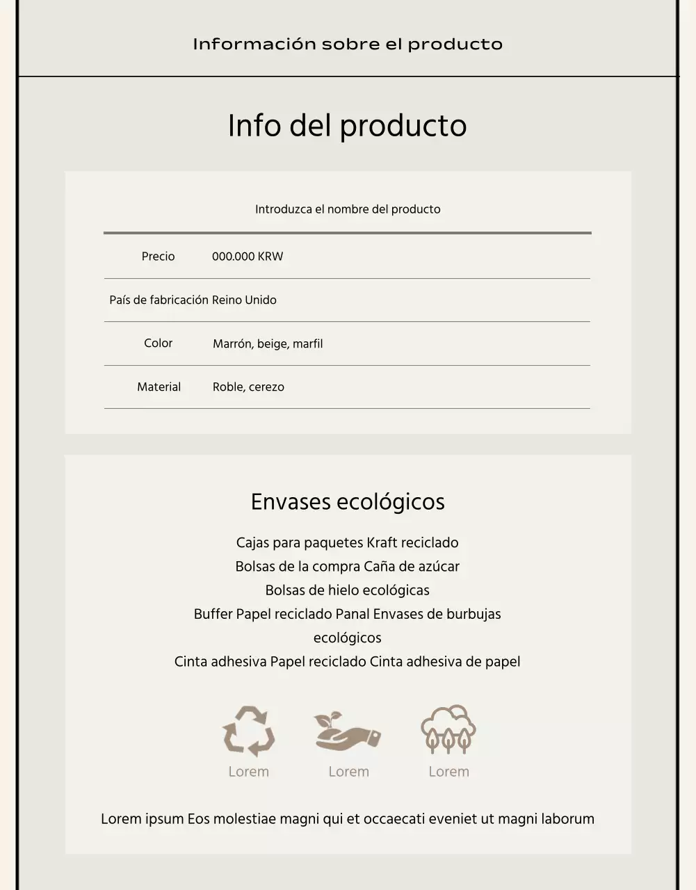 Estilo básico en negro y beige Declaración de marca de comercio