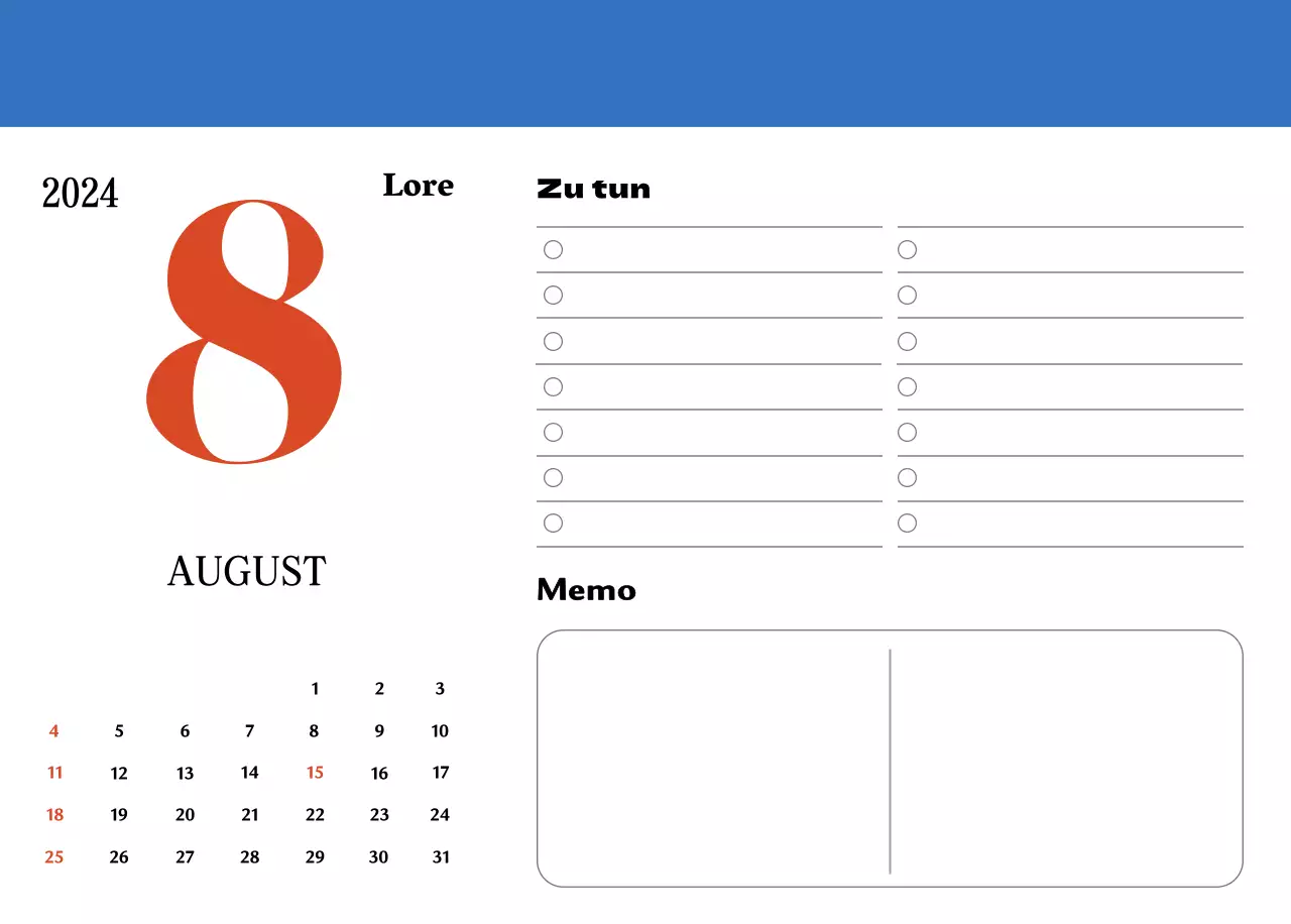 Rote und blaue Retro-Untersetzer Erinnerungskalender