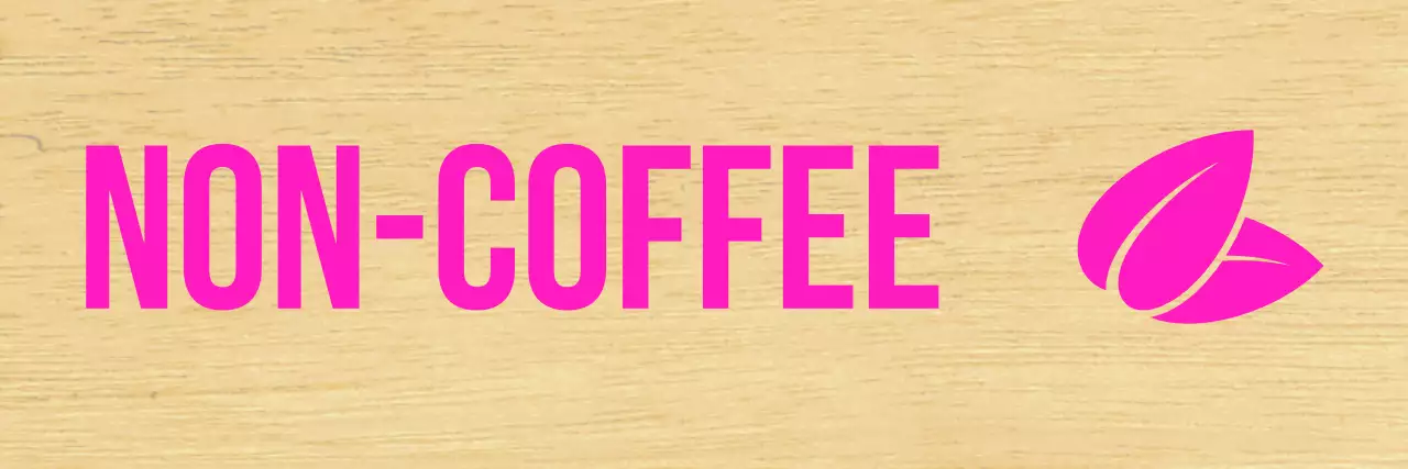 Cafe with clean black lettering and pink accents