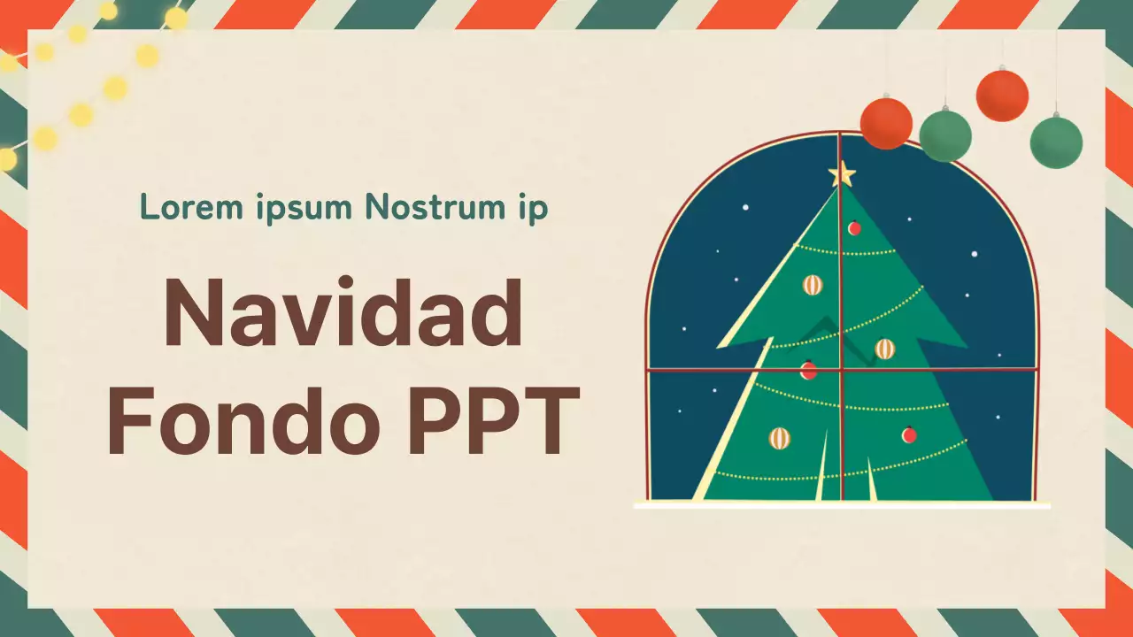 Postal festiva vintage con fondo rojo y verde