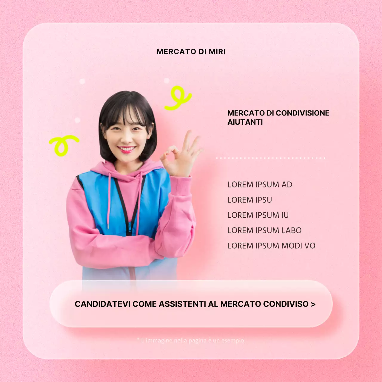 Annuncio del mercato di condivisione rosa e rosso