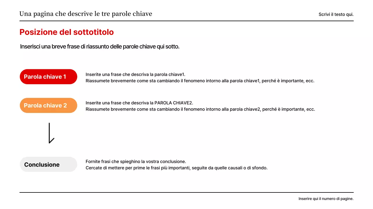 Una presentazione di base in rosso e grigio