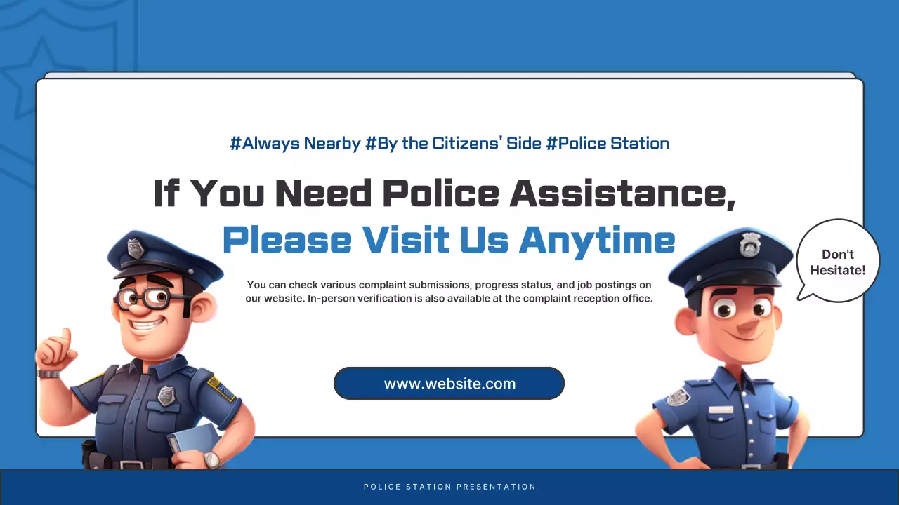 Blue Modern Police Newsletter Presentation