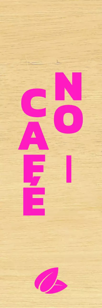 Café con letras negras y detalles en rosa