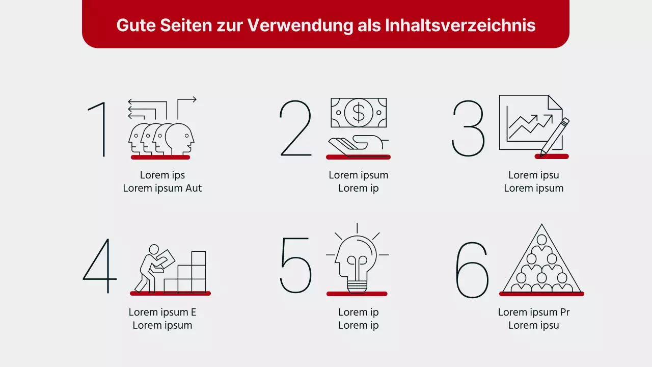 Einfacher Bericht in rotem und grauem Layout